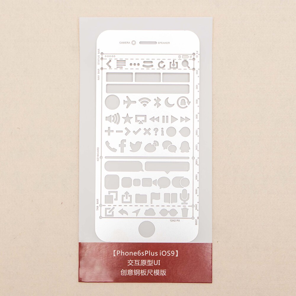 Søt telefon hul metall linjal håndverk dør graffiti tegning mal linjal scrapbooking dør metall stavebindere