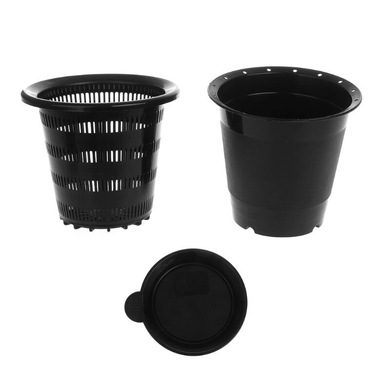 Mesh Pot Net Orchid Hydroponic Flower Basket Planter Container Home Garden Decor: Light Green