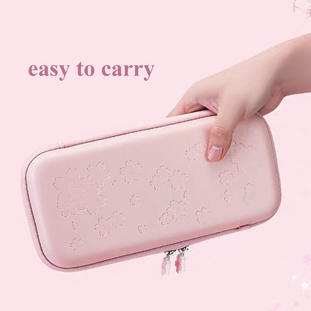 Sakura saco de armazenamento portátil para interruptor viagem flores de cerejeira para nintendo switch carrying game caso