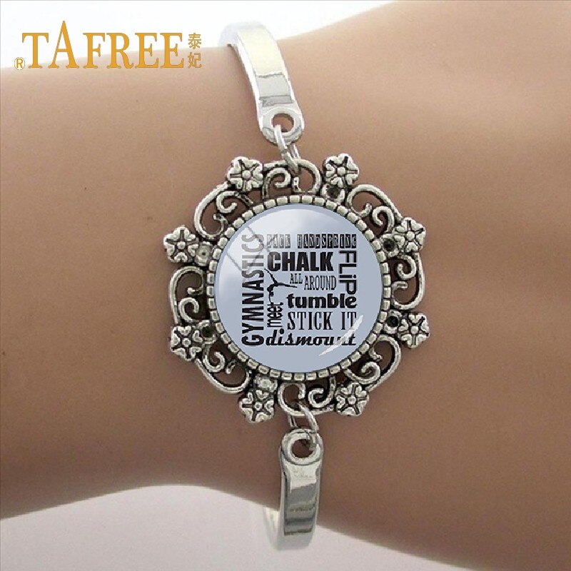 TAFREE Good bracelet Lace like gymnastics art photo Glass Dome Bracelet sport Charm Women's GY020