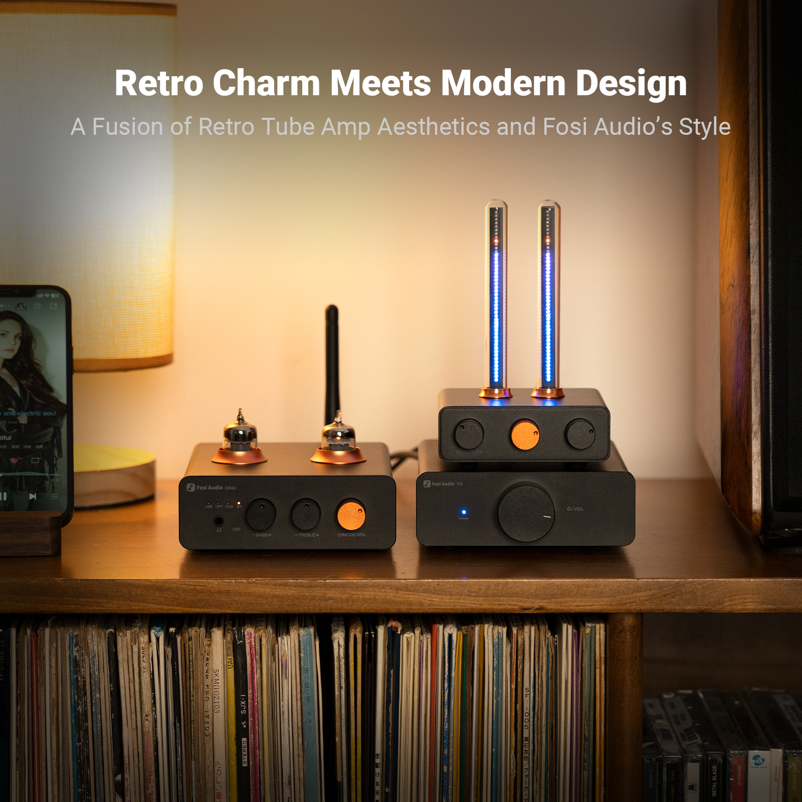 Fosi Audio Visualizer, Music Rhythm Ambient Light Desktop RGB Computer Monitor Light Bar Music Rhythm LED Rhythm Ambient lamp