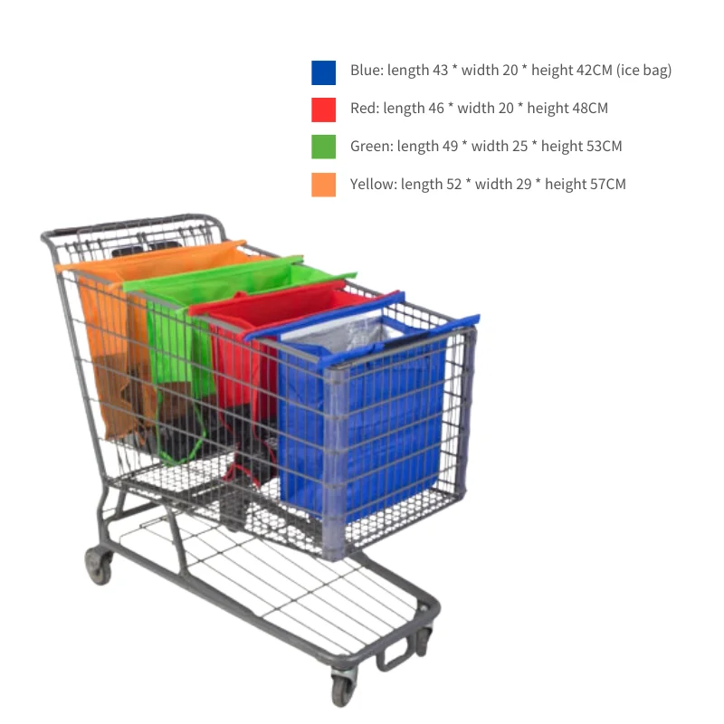 Trolleytassen-4 Pack Herbruikbare Boodschappentassen Voor Boodschappen Met Koeltas Eierzakken Te Gebruiken