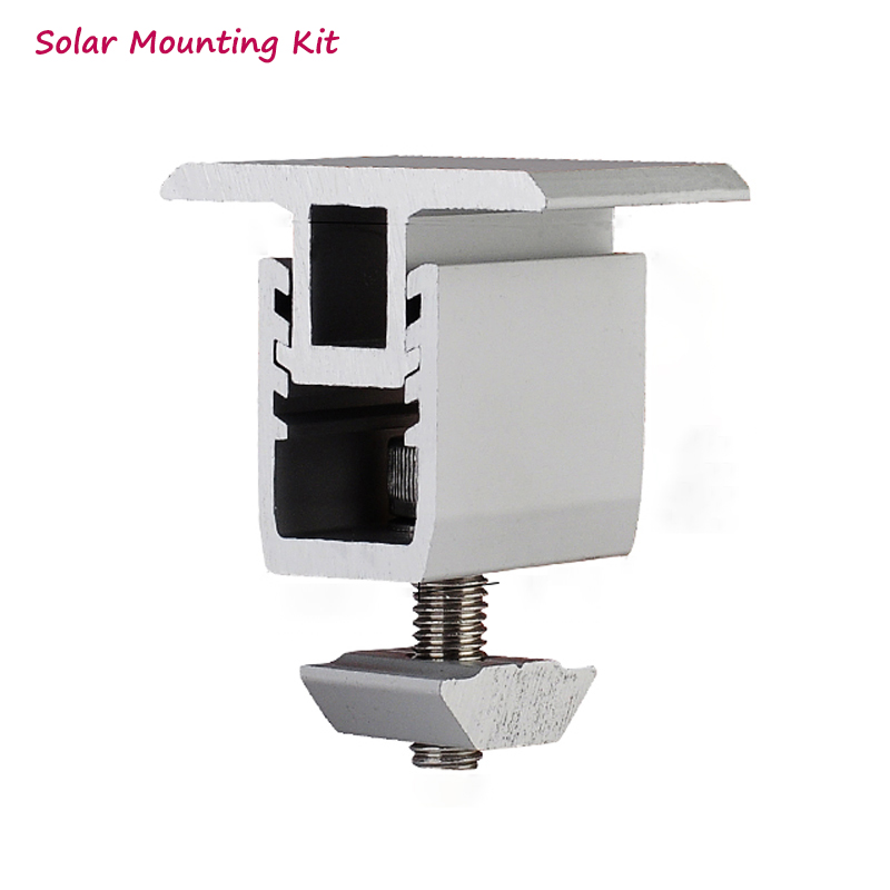 Solar panel mounting bracket- kit - accessories aluminum adjustable mid clamp for diy solar installtion on rooftop house
