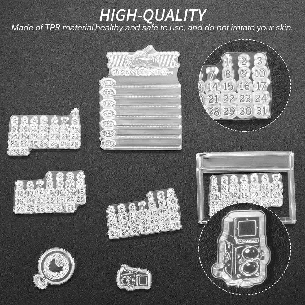 DIY Calendar Clear Stamp Planner Transparent Silicone Stamps For Seal Block Journaling Scrapbooking And Photo Album Decoration