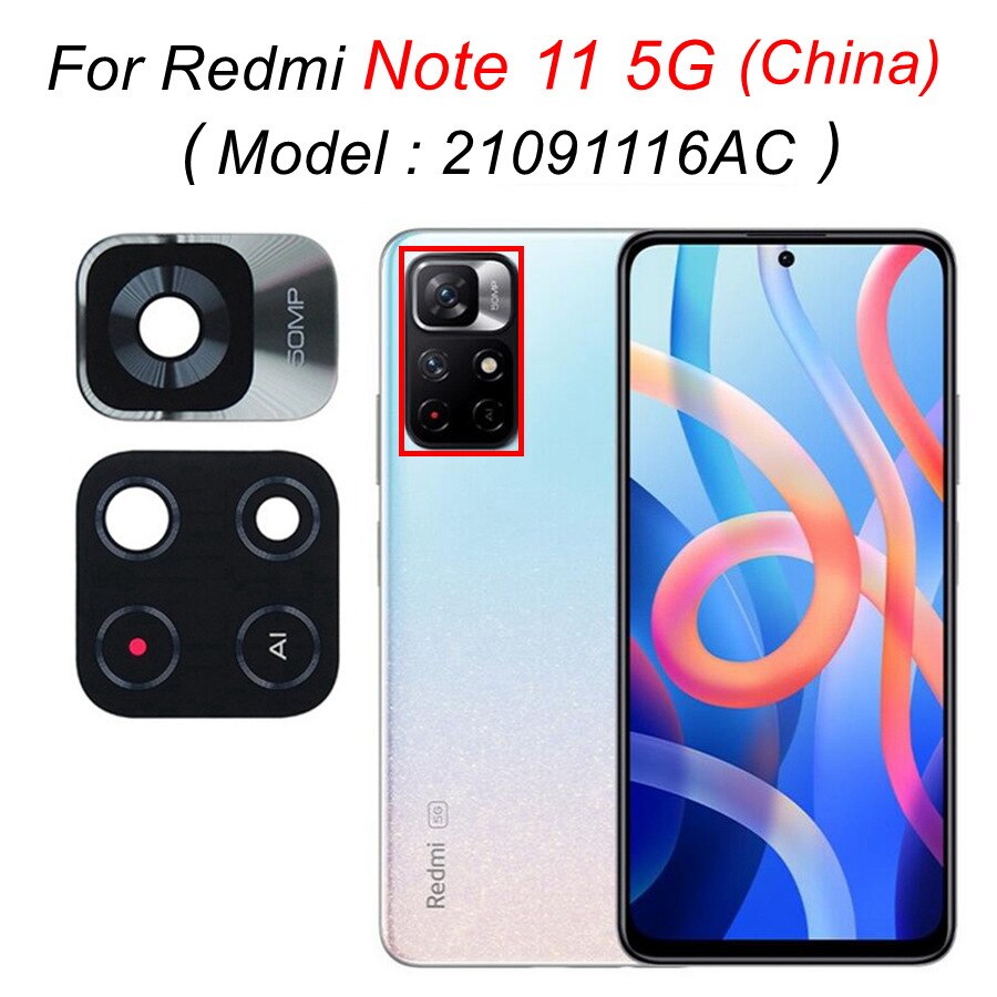 2 Stuks Hoofd Back Camera Glas Voor Xiaomi Redmi Note 11 Pro + Plus 5G Achteruitrijcamera Glas Lens cover Vervanging Voor Redmi Note 11T 11S