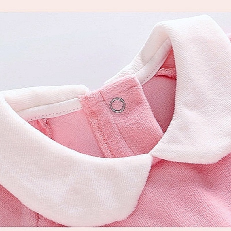 Vlinder baby girl rompers babyklær høst baby girl jumpsuits rosa kjærlighet fløyel baby baby girl jumpsuits 6 ~ 24 m