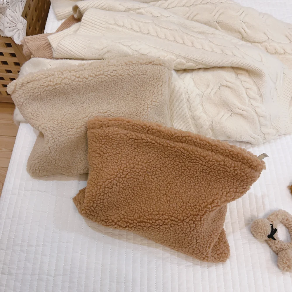 Trousse de toilette de voyage en laine douce pour femme, trousse à crayons cosmétique en peluche, trousse de maquillage, trousse à poudres, beauté, série de soins de beauté, pochette à pinceaux