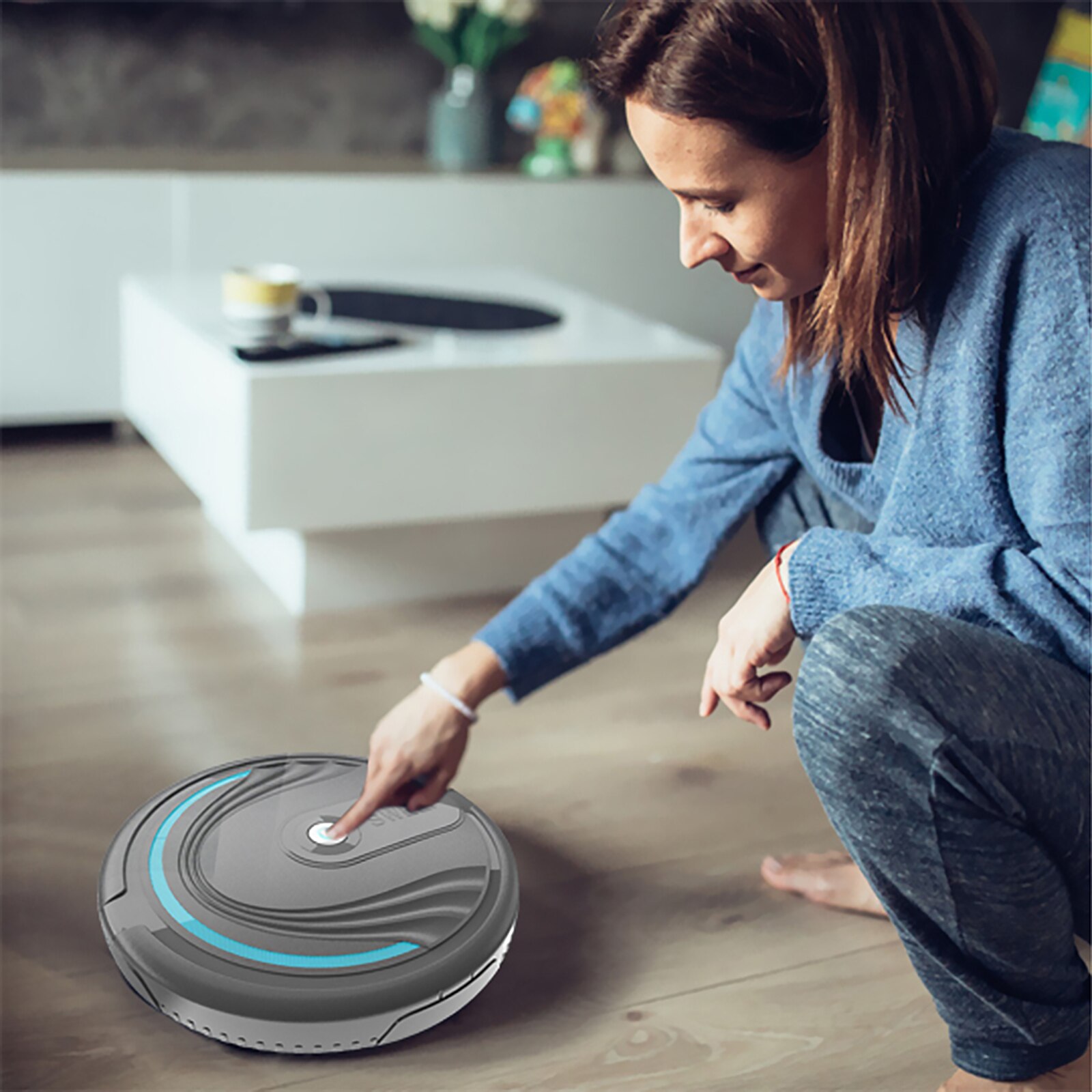 Robot Stofzuiger-Meerdere Reiniging Modes Met Smart Sensor Voor Floor Automatische Huishoudelijke Stofzuiger Met Batterij