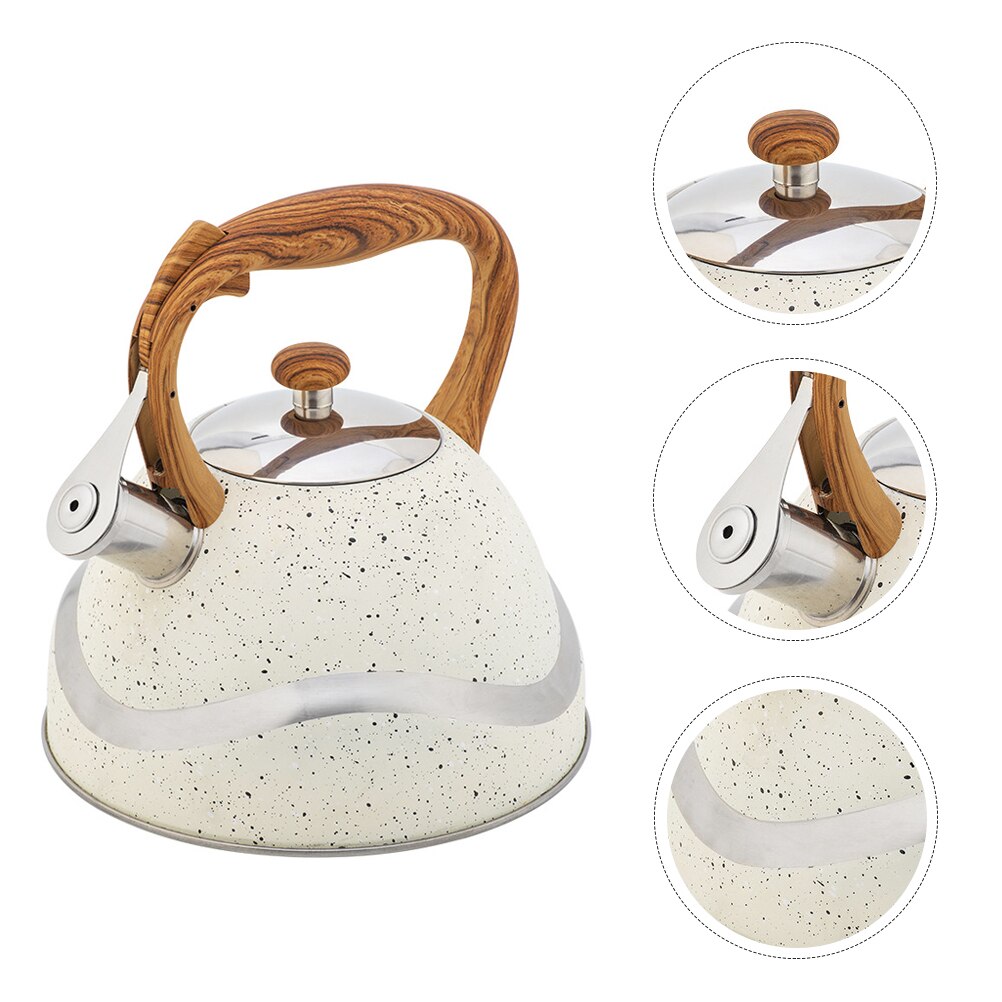 1Pc Classic Rvs Waterkoker Met Geïsoleerde Handgreep Keuken Supply (Beige)