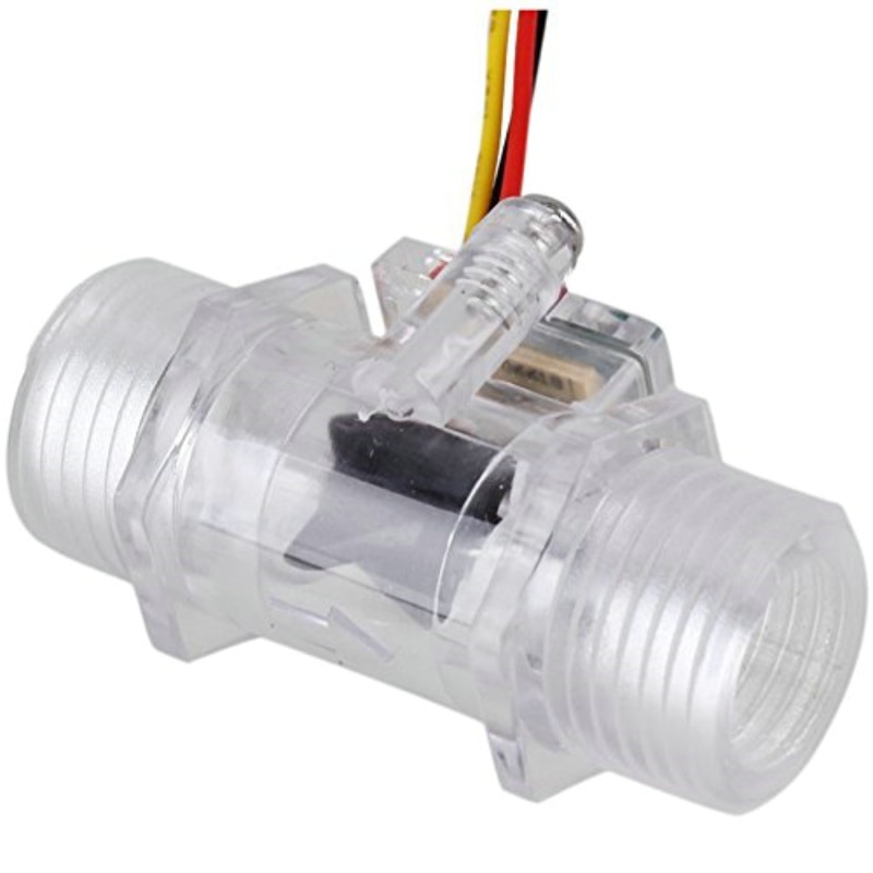 YF-S201C Transparent/Black Flow Sensor Turbine Flowmeter, 44% OFF
