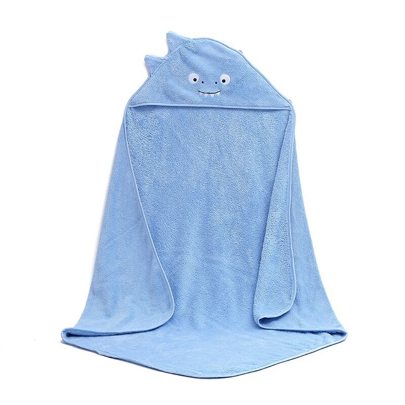 Serviette de bain en velours, essuie-corps pour Bebe Toalla Velvet 90*90cm avec capuche polaire agit aussi comme couverture pour -né,: Bleu