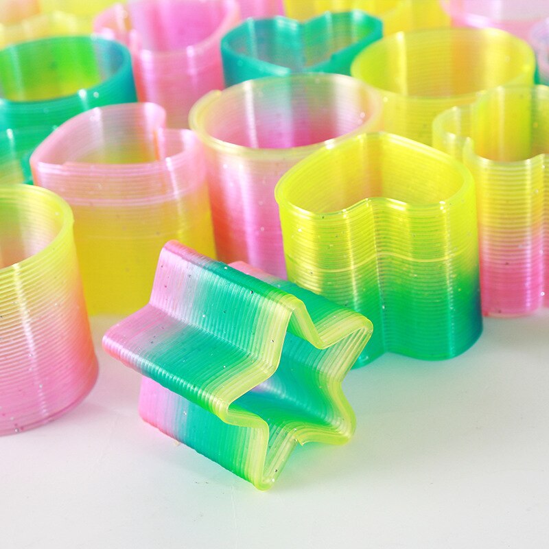 T Rainbow Ring Rainbow Elastic Ring Deformed Spring Toy 2 Yuan Shop Toy Nostalgic Toy Children'S Educational Science