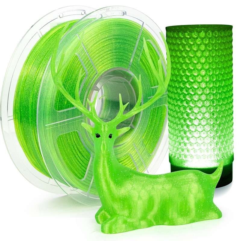 Glitter Clear PETG Filament 1.75mm,Sparkle Shiny Galaxy Transparent PETG Filament 1kg, Rainbow/Blue/Green/Blue-purple/Grey: Red