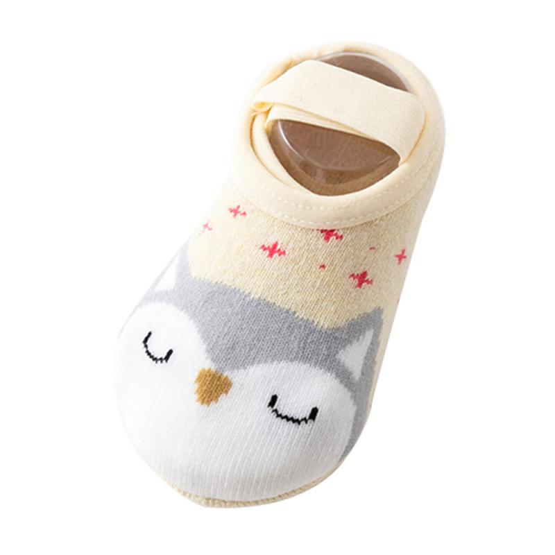 Calcetines antideslizantes para bebé, medias de algodón con estampado de zorro y Animal de dibujos animados, para recién nacido