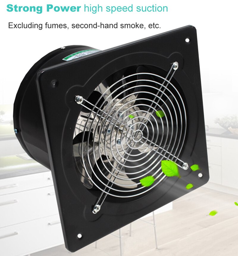 200mm udstødningsventilator, stærk kanalventilator til køkken toiletvæg 8 tommer, dæmpet aksial flow ventilator firkantet form, ventilator ventilator