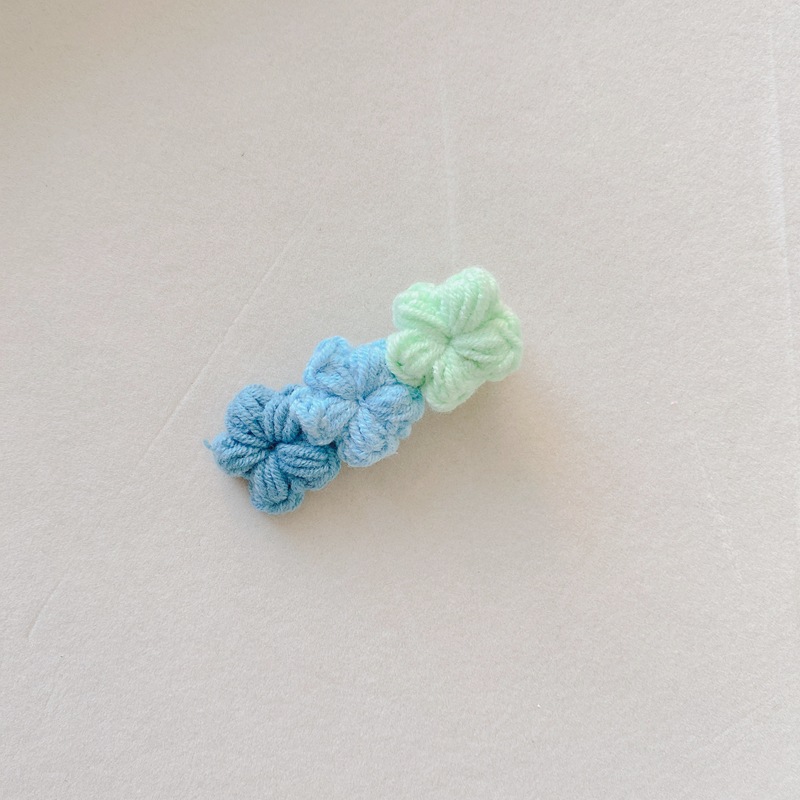 Koreaanse Gebreide Bloemen Haarspelden Elastische Haarbanden Kawaii Gradiënt Kleur Haarspeldjes Voor Meisjes Hoofddeksels Meisjes Kids Haar Accessoires: 1pc blue hairpin