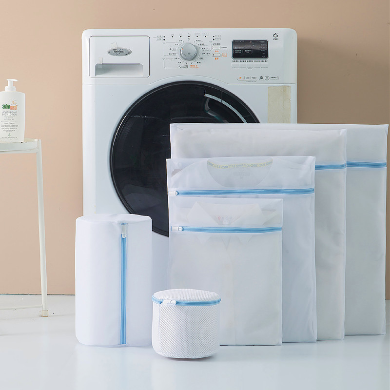 Blue Zipper Mesh Wash Bags Household Washing Machine Bag For Laundry Underwear Bra Socks Dirty Clothes Organizer Laundry Baskets