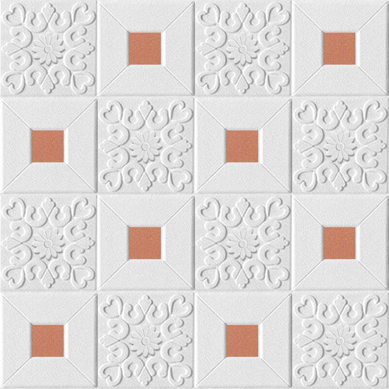 3D Stereo Wall Stickers Self-adhesive Ceiling Decorative Panels Roof Foam Wallpaper Living Room Home Decor Bedroom TV Background: Auburn / 70X70cmX10pcs