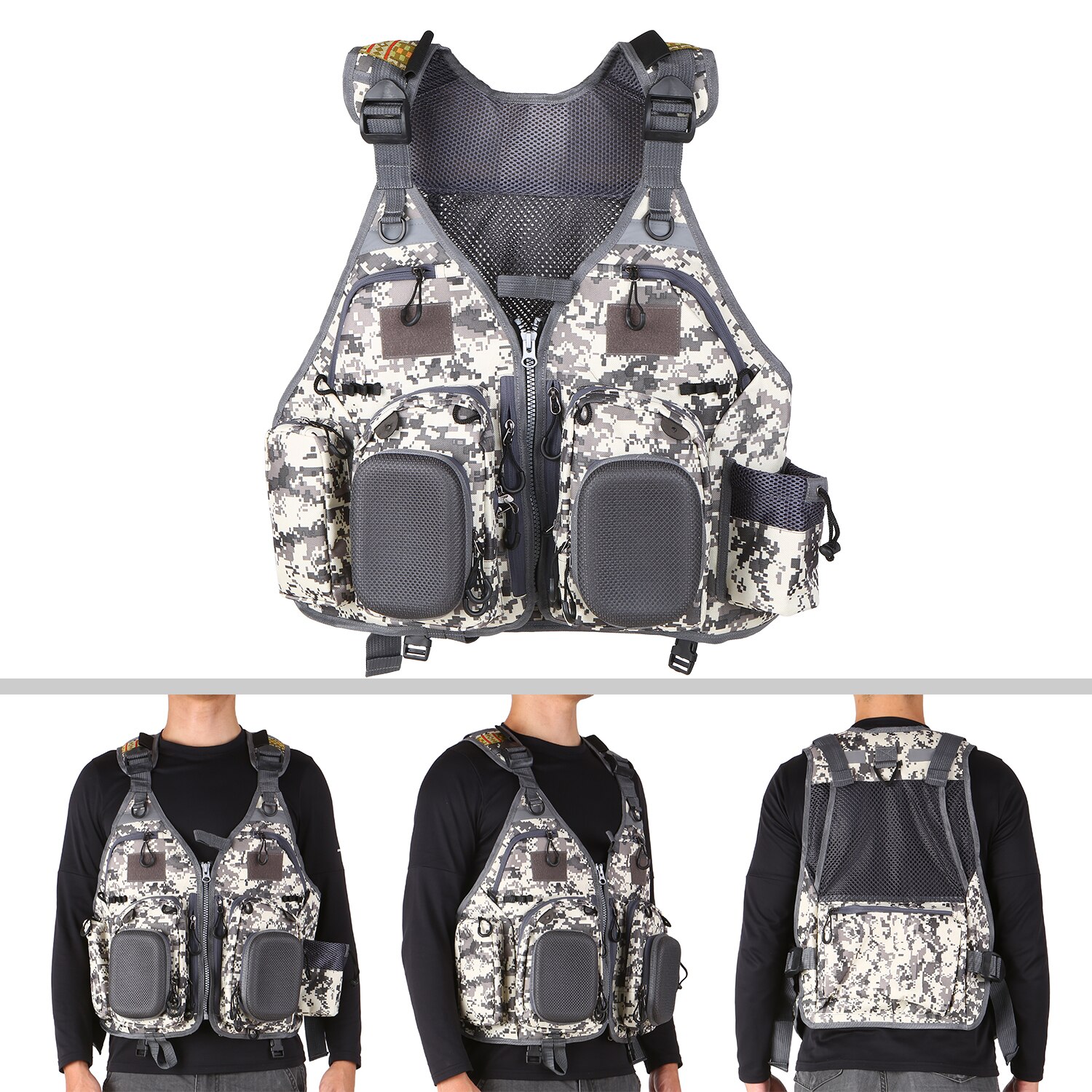 Paddle Board Accessories 2lixada Mesh Fly Fishing Vest And