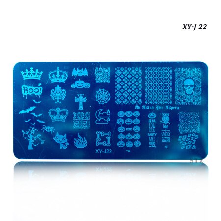 12 x 6cm 16 designs blomster tegneserie blonder gør-det-selv polish stempling nail art stempel skabeloner manicure negle stencils overførselsværktøj xyj 17-32: Xyj 22