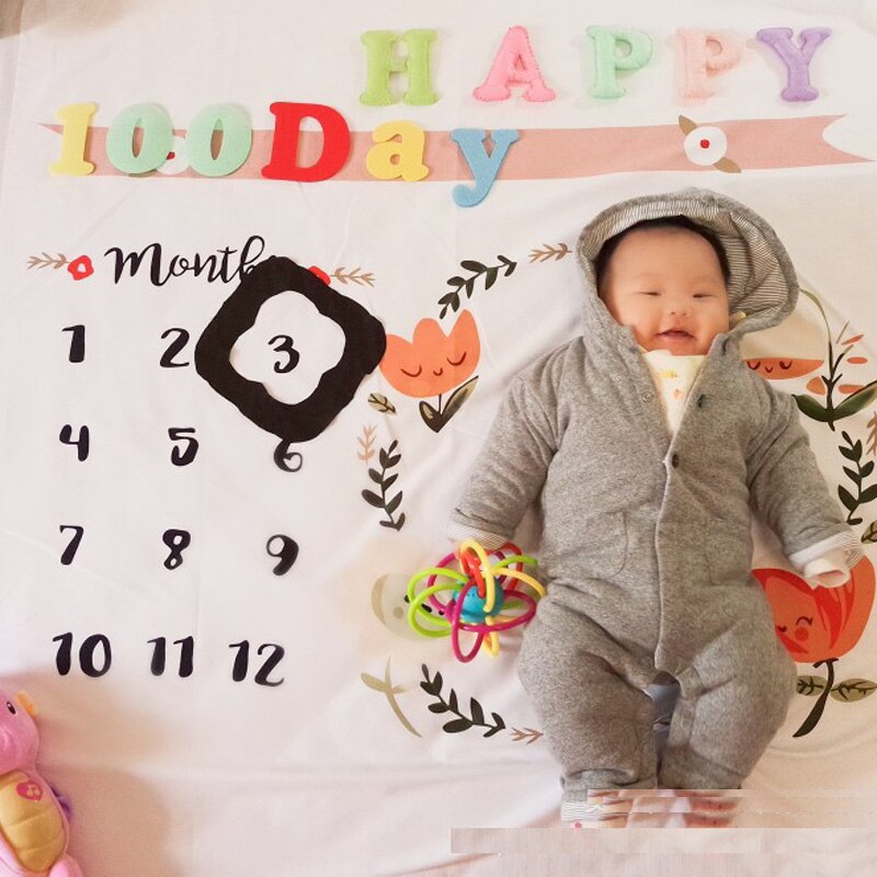 Baby Monthly Blanket Newborn Photography Backdrops Baby Receiving Blankets Baby Photo Blanket Born Baby Accessories