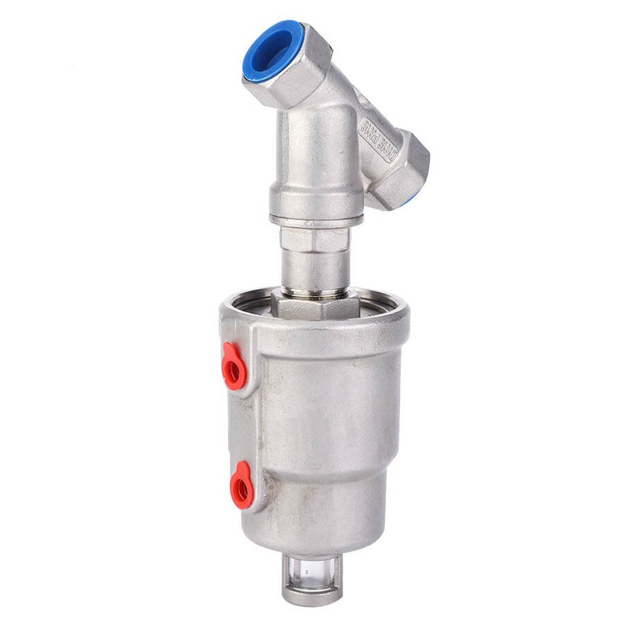 Actuator Ball Valve Angle Seat Valve Air Actuated Female Thread Stainless Steel Pneumatic Steam Valve Solenoid Valve