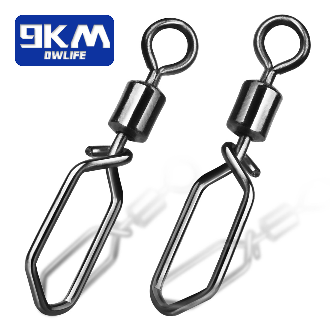 Broche giratorio de pesca, 15 ~ 60 uds., gancho de acero inoxidable, barril rodante de pesca, conector de señuelo de pesca giratorio, broche de enclavamiento