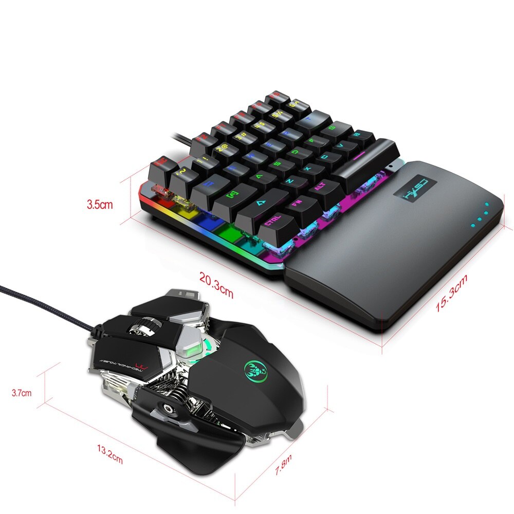 V200 + J600 USB Verdrahtete Mechanische Spielen Tastatur und Maus Einhand Tastatur + Makro Programmierung Mechanische Spielen Maus