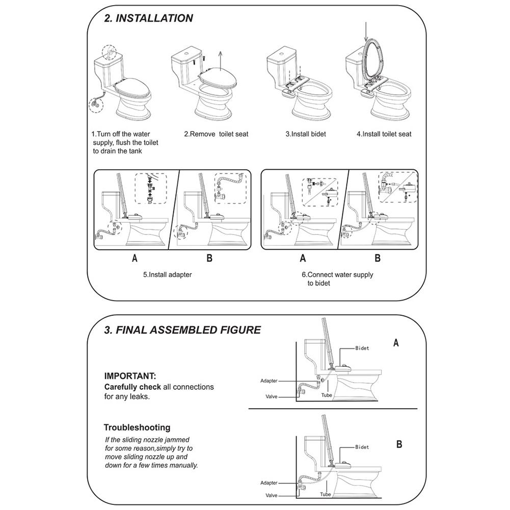 Bidet ferskvandsspray smart toiletrens mekanisk bidet toiletsædebeslag