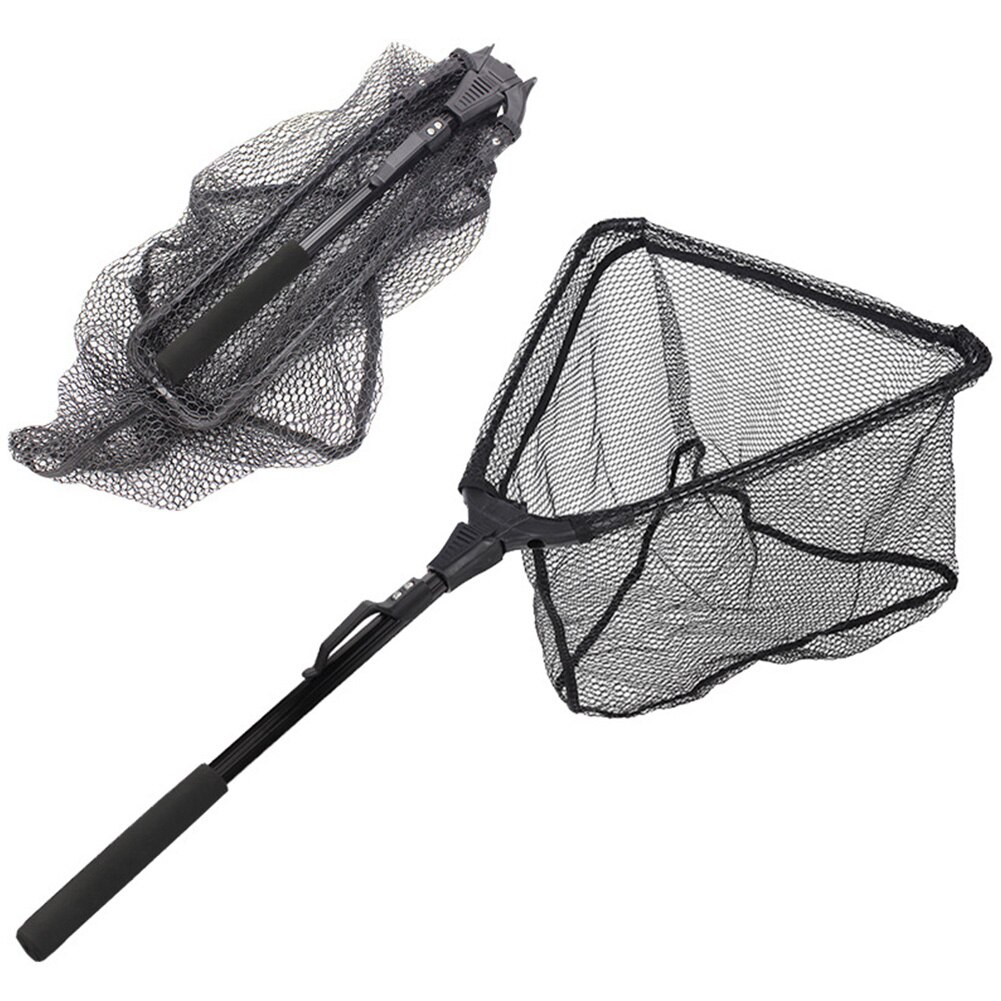 Collapsible Fishing Nets Aluminum Alloy Fishing Tools Small Mesh Foldable Landing Net Pole Casting Network Trap Fishing Tackle