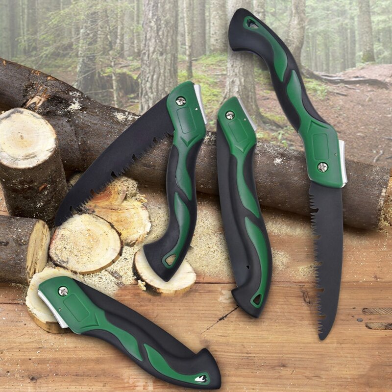 Opvouwbare zaag met handschoenen, vlijmscherp blad, stevige grip voor het zagen van hout, snoeischaar, tuingereedschap