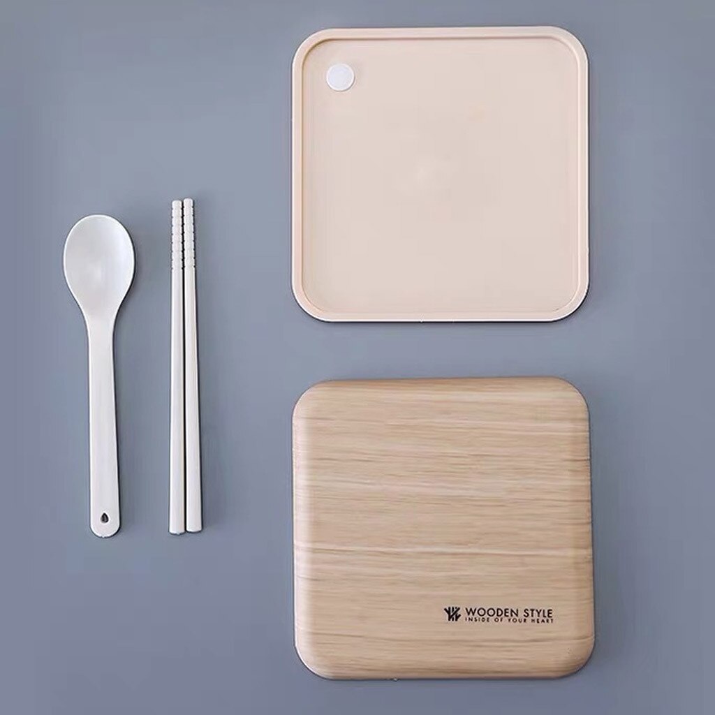 Microwave Lunch Box Japanese Wood Bento Box 2 Layer Container Storage Sudent School Lunch Storage Case