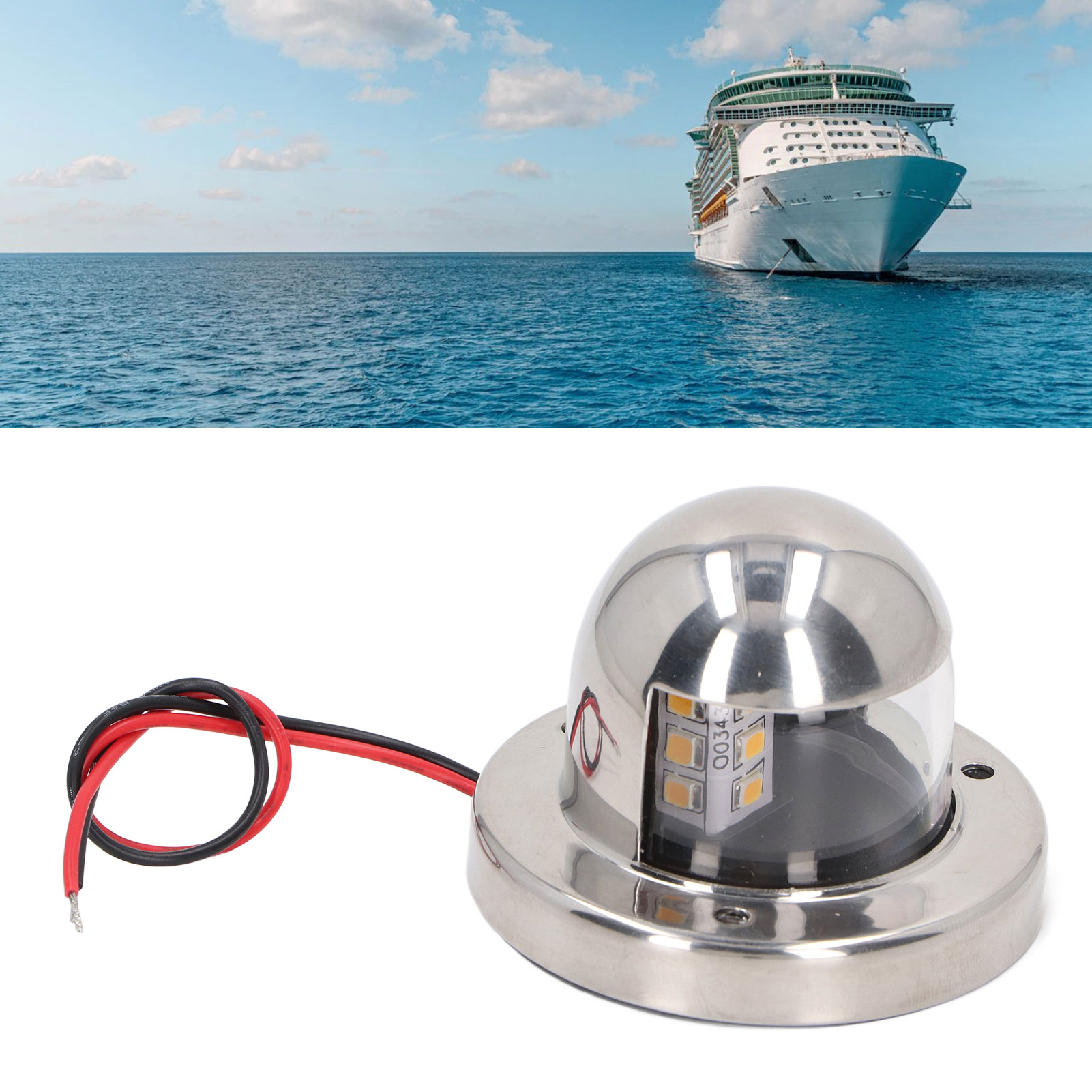 Navigationsankerlys marineankerlys 2nm synlighed 12v dc robust  ip66 vandtæt hvid til både yachter ponton