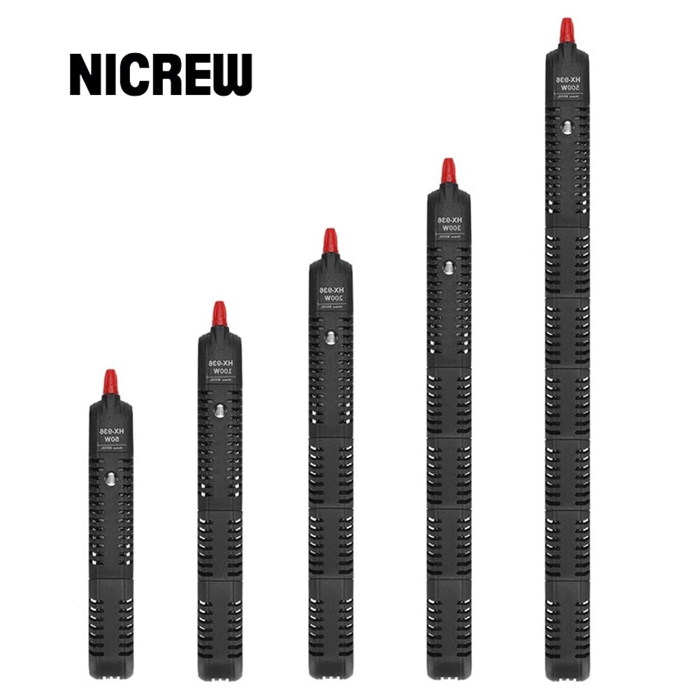 NICREW – chauffe-eau Submersible pour Aquarium 50-500W, avec affichage LCD, réglable, température constante, eau chaude