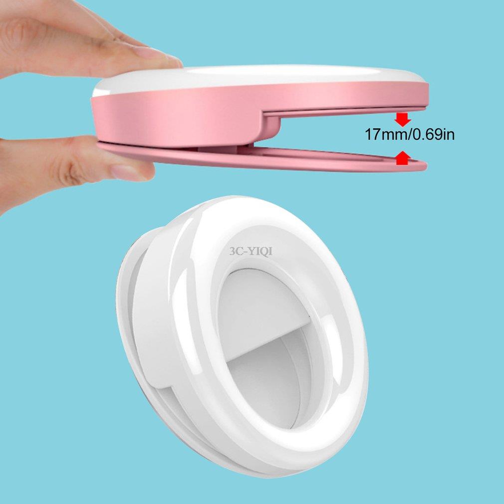 Universal LED Selfie Ring Fill Light Clip Dimmable Led Ring Lamp Photography With Mirror For Beauty Makeup Video Live