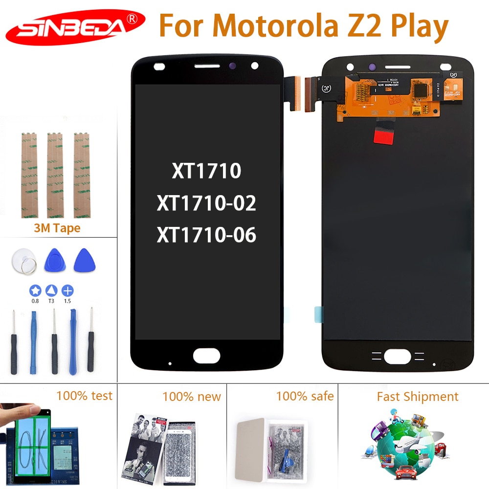 Pantalla LCD Super AMOLED para Motorola Moto Z2 Play XT1710, Digitalizador de pantalla táctil, XT1710-02, XT1710-07