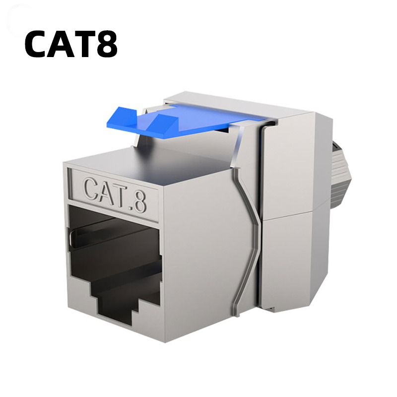 ZoeRax RJ45 Cat8 Cat7 Cat6A Shielded Keystone Jacks, RJ45 STP Tool-Less Type Zinc Alloy Module Shielded Keystone Jack Adapter: SKY BLUE