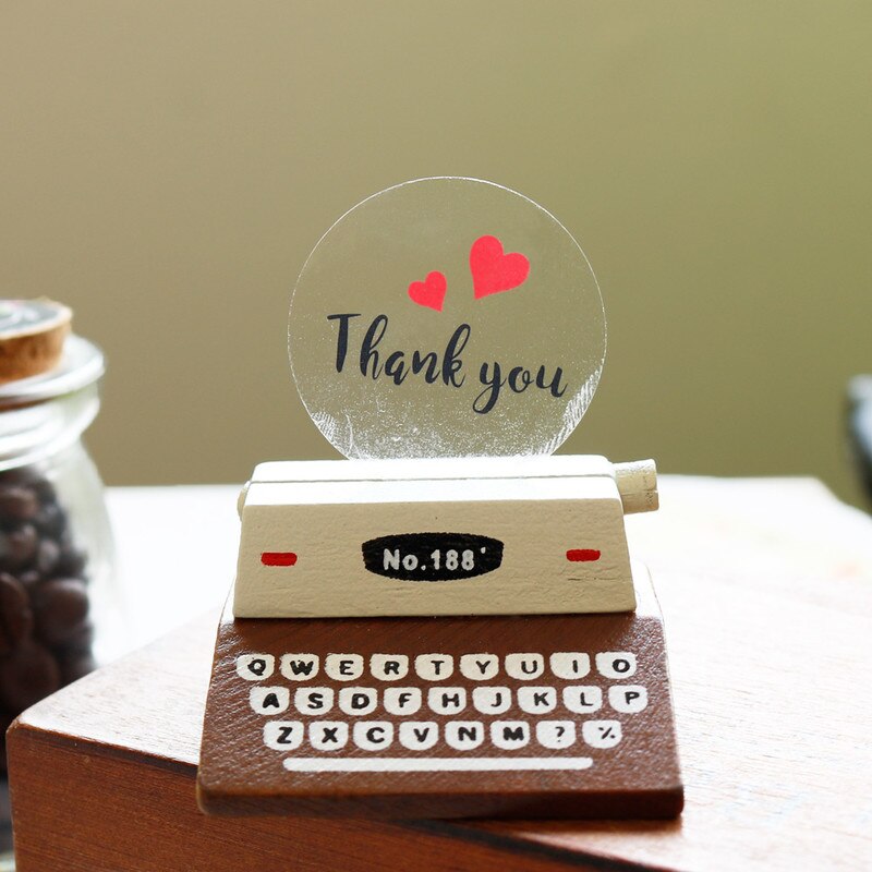 60pcs Transparent Thank you Stickers Round Red Heart PVC Stationery Stickers Scrapbooking Diary Deco Seal Stickers