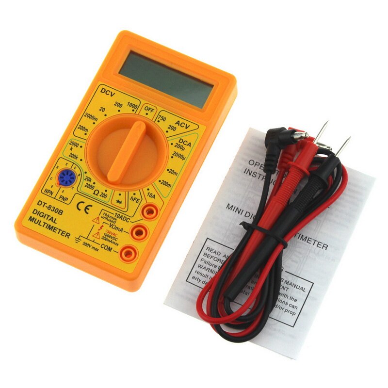 Dc10v ~ 1000v 10a ac 750v strömtestare test lcd-display  a9205b lcd digital multimeter voltmeter amperemeter ohmmeter: Dt830b gula