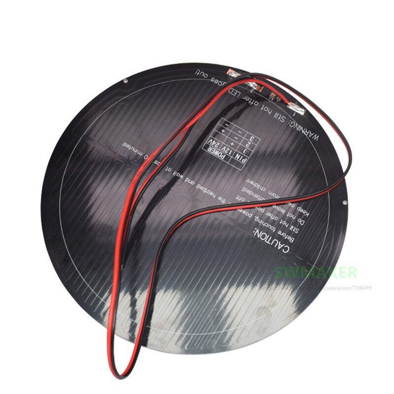 Diameter 240mm Kossel 3D printer heatbed with Welded cable 12V 140W aluminum substrate Anycubic Pulley/Linear Plus round bed