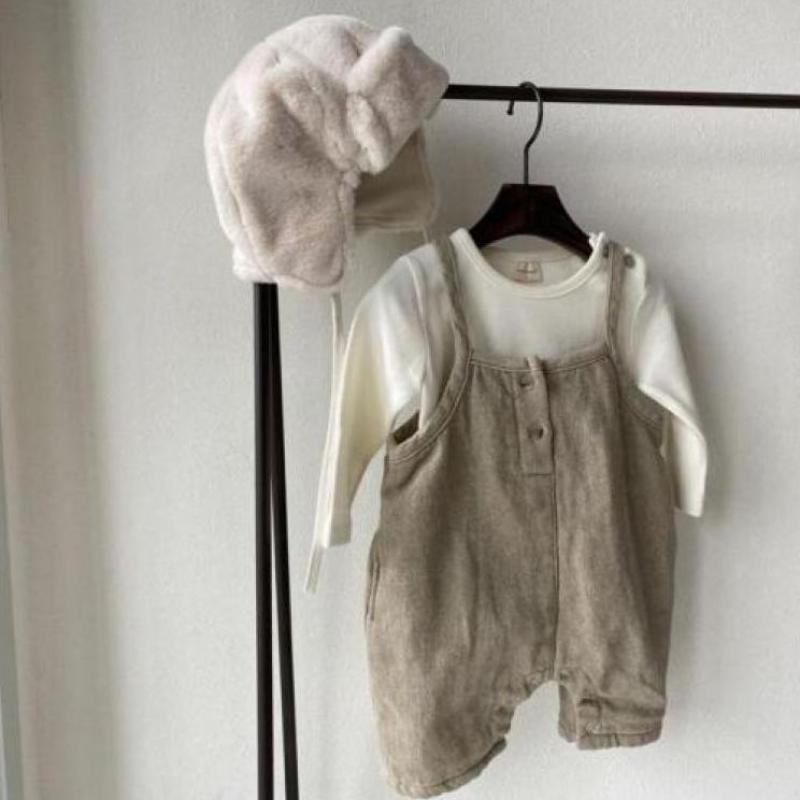 Outono inverno moda nova 2021 criança roupas meninos casual cinta infantil meninas all-match cor sólida bonito do bebê macacão