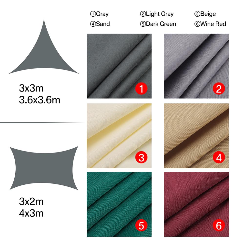 Triangle ombre voile Anti-UV soleil abri étanche tente bâche Portable en plein air Camping pique-nique tissu auvent auvent abris