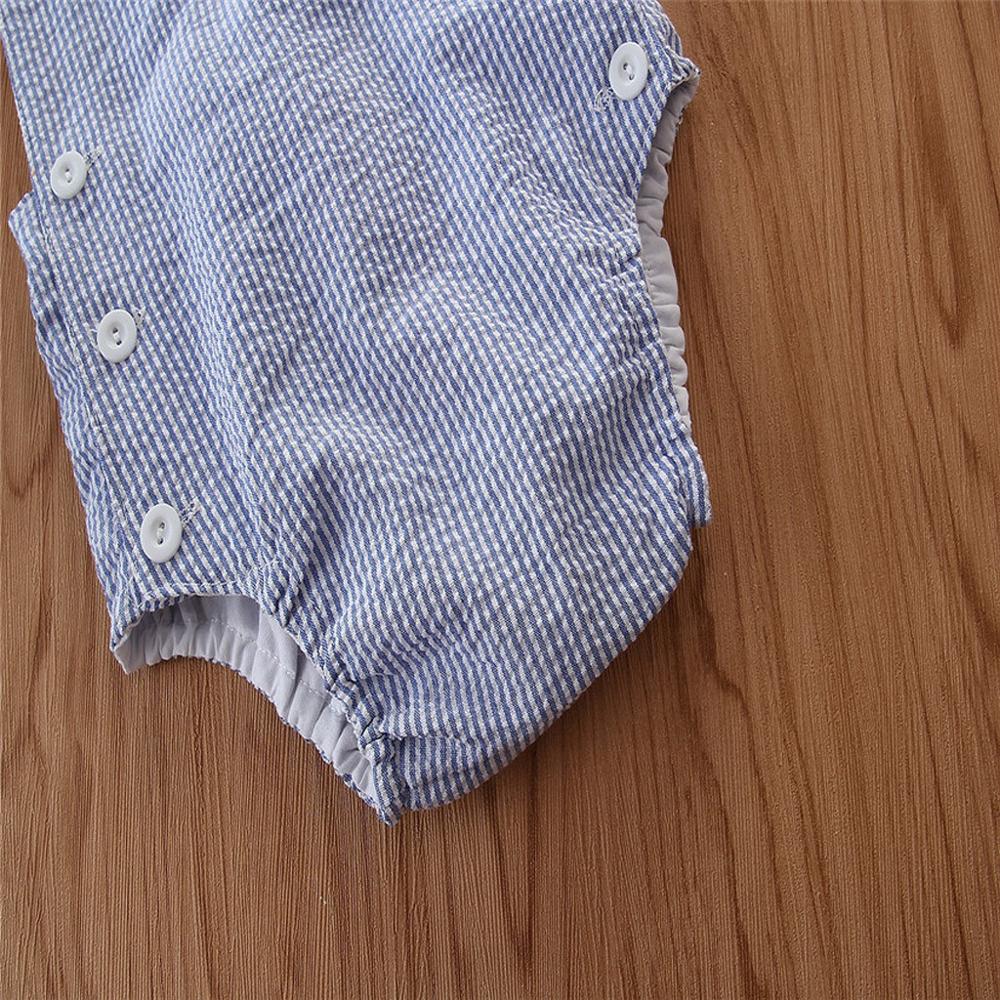 Summer Newborn Toddler Baby Boy Clothes Suspenders Stripe Sleeveless Bodysuit Outfits комбинезон детский #25