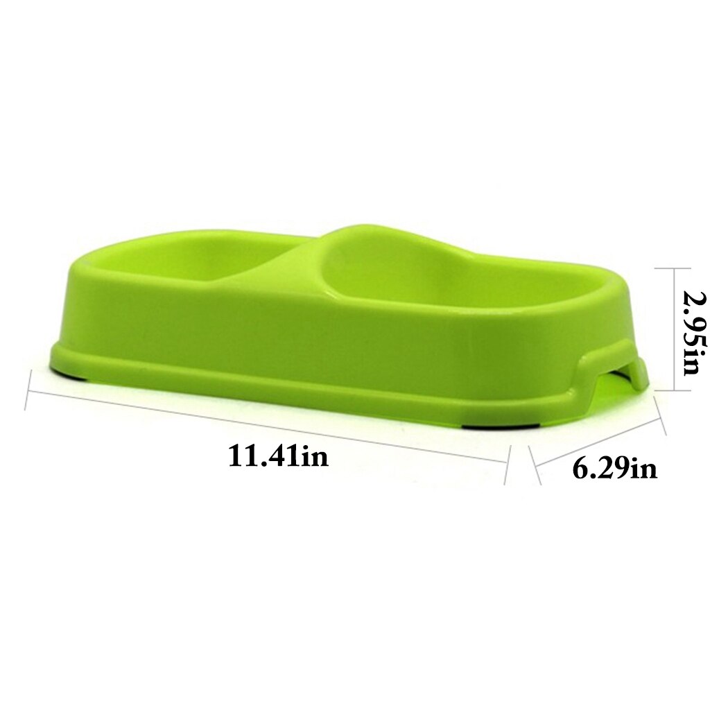 1PCS Pet Bowl Anti-skid Double-bowl Pet Food Bowl Pet Feeder Bowl PP Plastic Cat Bowl Non-slip Pet Feeders for Cats