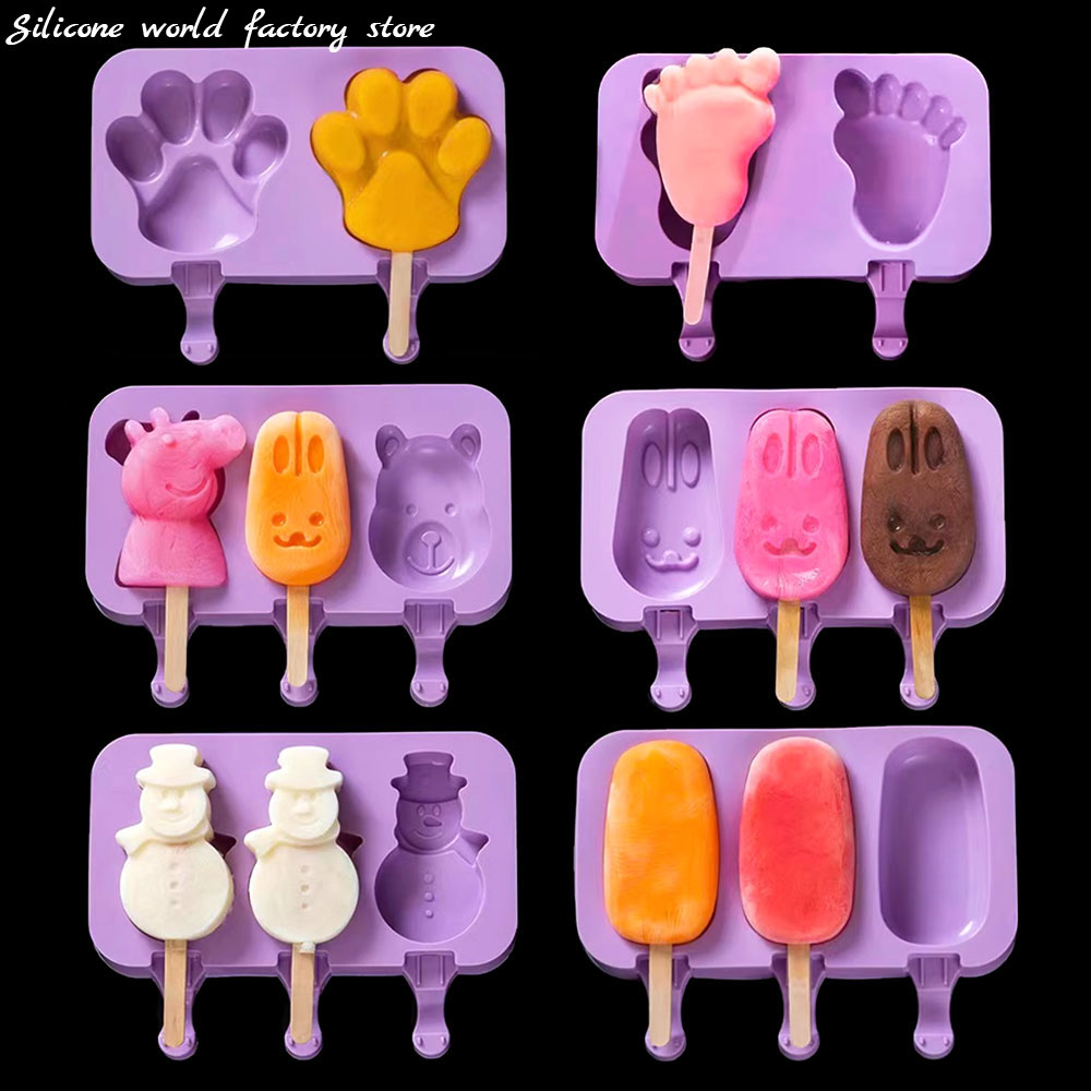 Moldes de silicona para helado DIY, molde para paletas de mano casero, molde para palitos de queso, bandeja de hielo con tapa