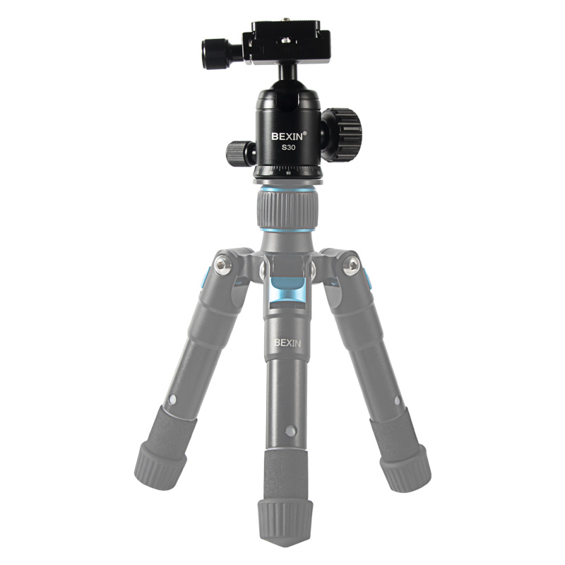 BEXIN S30 Tripod Ball Head Low Profile Tripod Head Panoramic Lower Gravity Center Smooth Operation Max Load 5kg