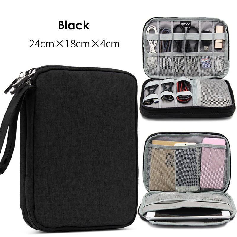 Grote Capaciteit Datakabel Opbergtas Reizen Elektronica Accessoires Organizer Pouch voor HDD Adapter Geheugenkaart Digitale Gadgets: 3