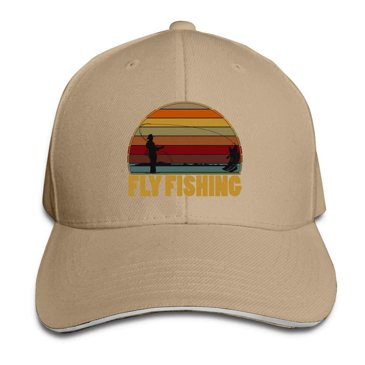 Flyfishing fisherman baseball cap mænd hætter farver kvinder sommer snapback fiskeri hætter: Khaki