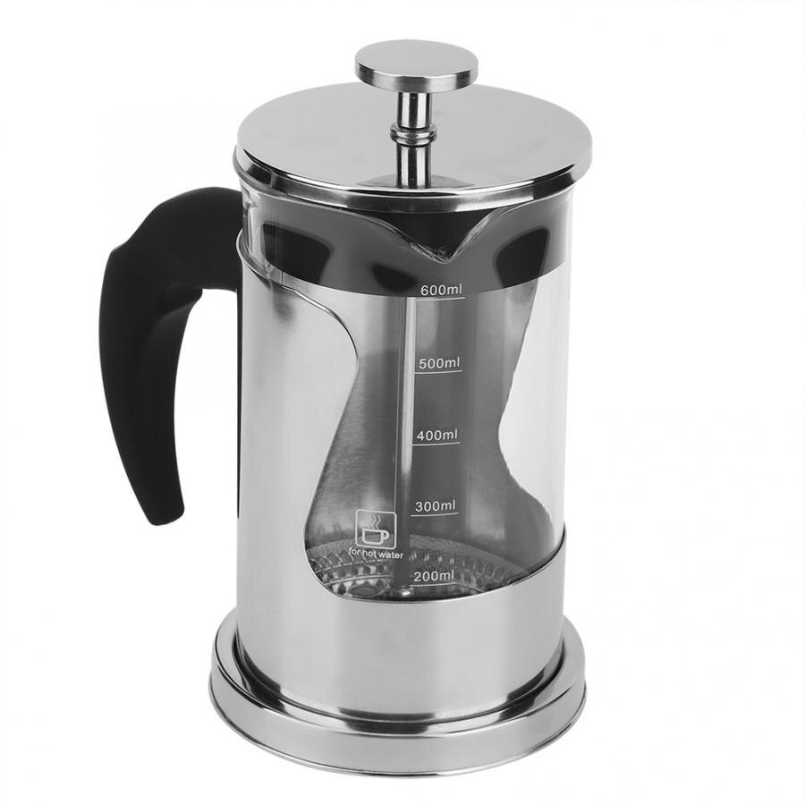 Coffe Maker moka 600ml Edelstahl Haushalt Presse Kaffee Maker Wärme Beständig Tee Topf Tragbare Kaffee Maker Küche