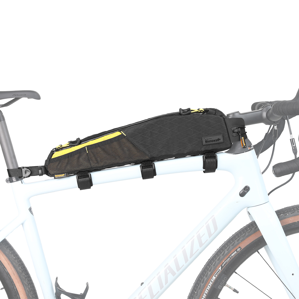 Rhinowalk-bolsa para tubo superior de bicicleta, impermeable, 2,1l, bolsa para cuadro frontal de bicicleta, equipaje de viaje, accesorios para bicicleta de grava MTB: YELLOW